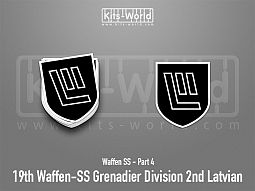 Kitsworld SAV Sticker - Waffen SS - 19th Waffen-SS Grenadier Division 2nd Latvian 